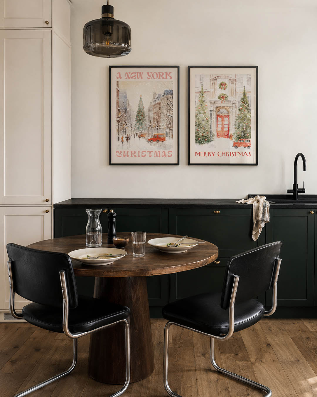 Winterse stadsgezichten Posterset