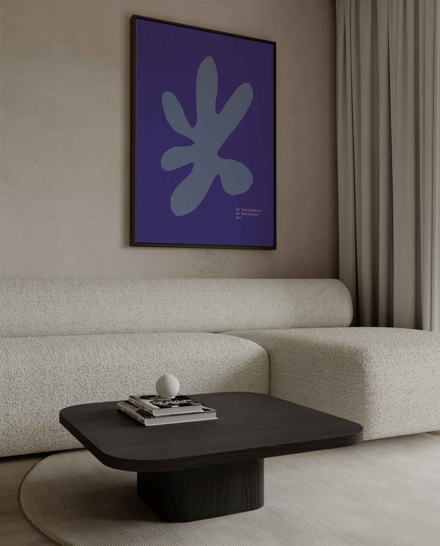 Botanisch Blauw Kunstwerk-canvas-dibond-plexiglas-wanddecoratie-WallArtistic