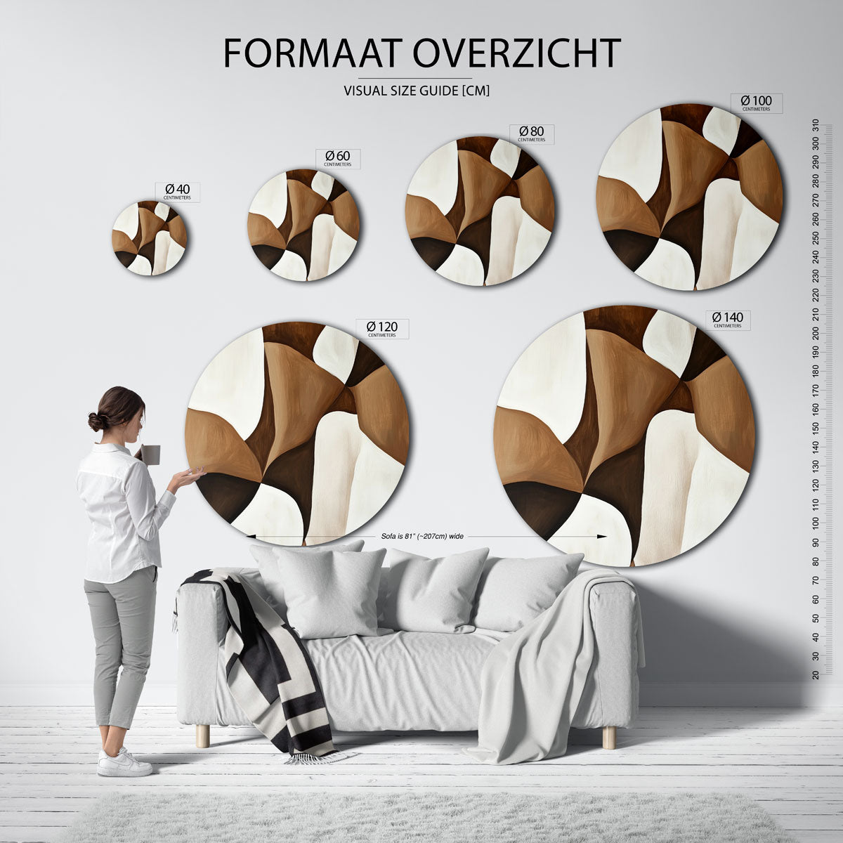 Abstracte vormen Muurcirkel