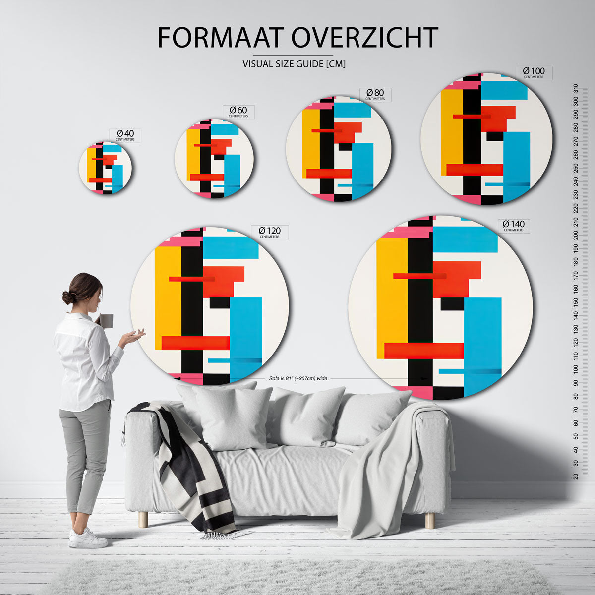 Geometrische vormen Muurcirkel