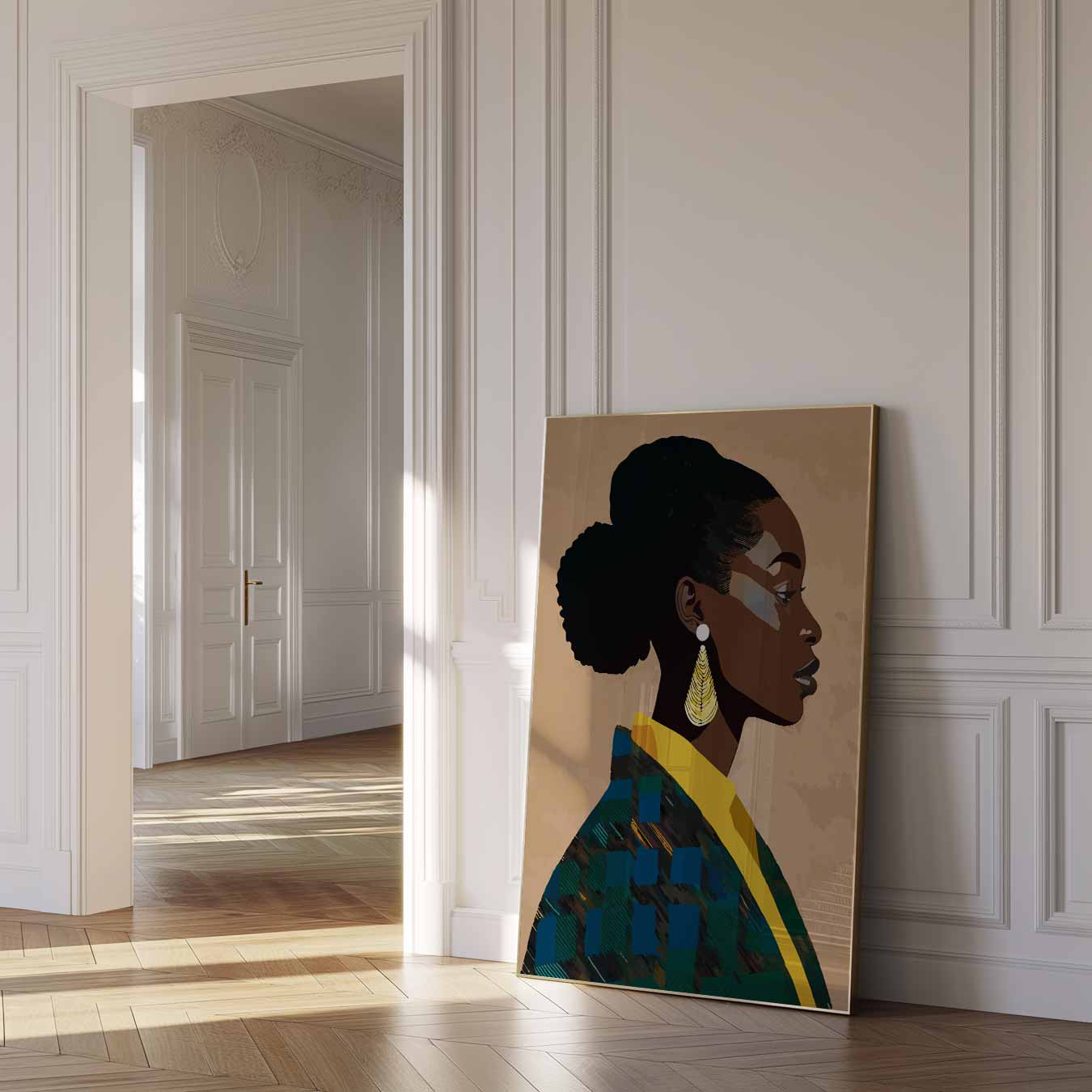 Stijlvolle Silhouet Met Gouden Accenten Poster-WallArtistic