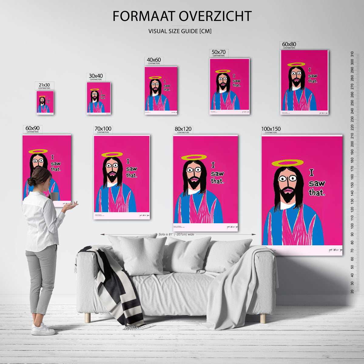 Figuur met aureool Poster