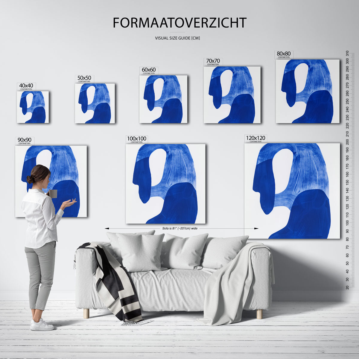 Abstracte blauwe vormen Poster