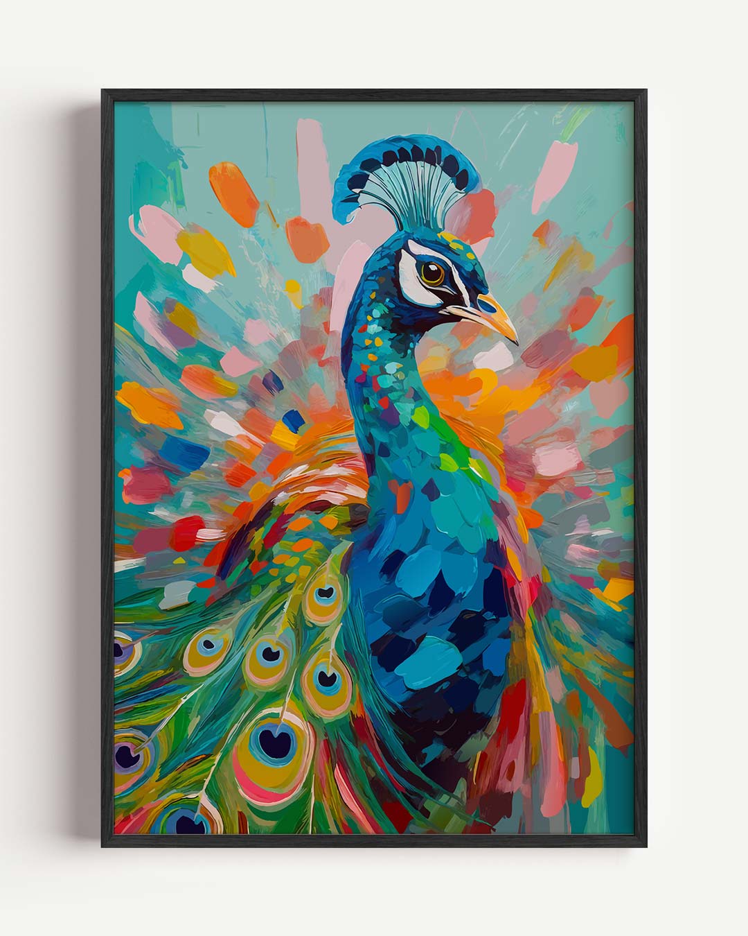 Kleurrijke Pauw Kunstposter-WallArtistic