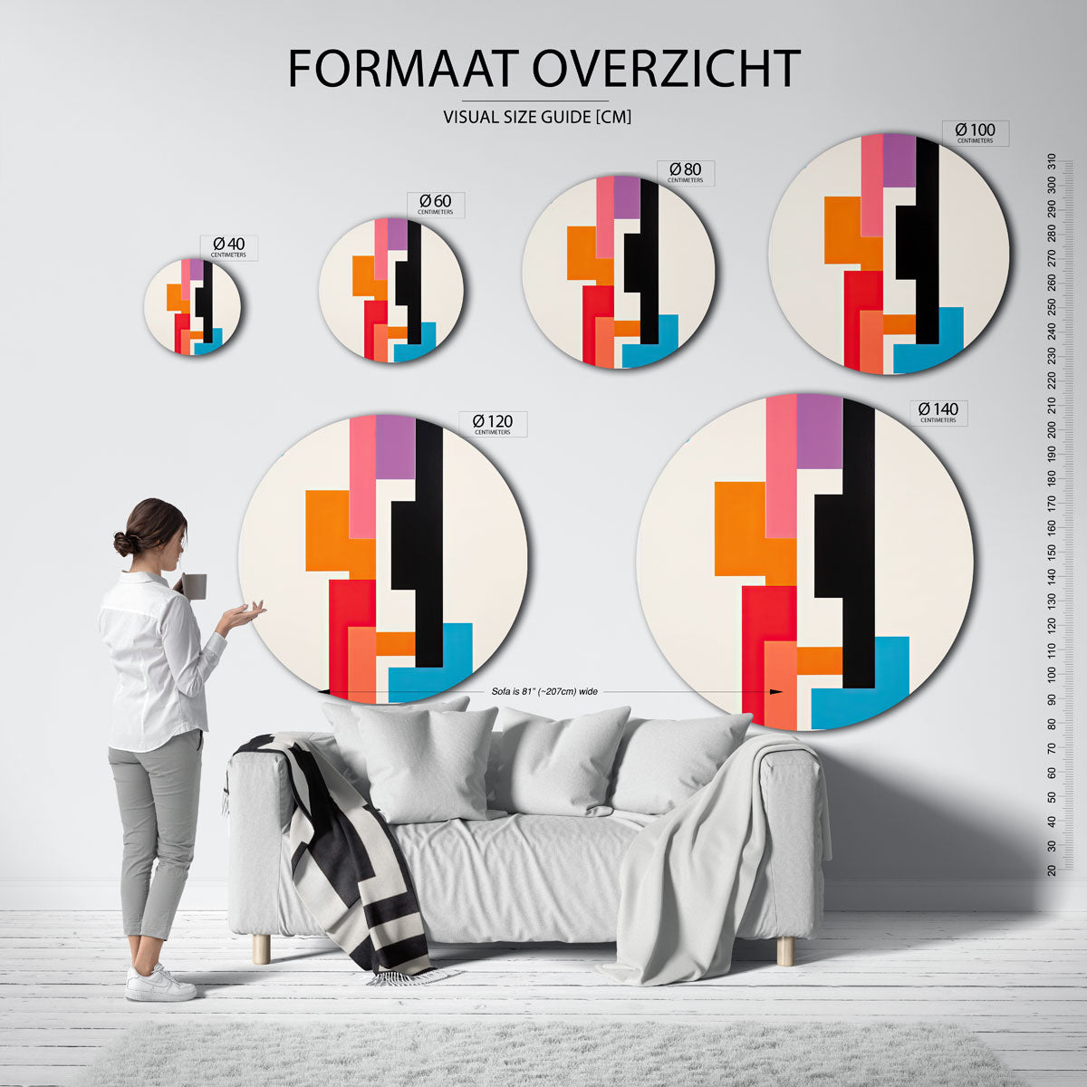 Geometrische vormen Muurcirkel