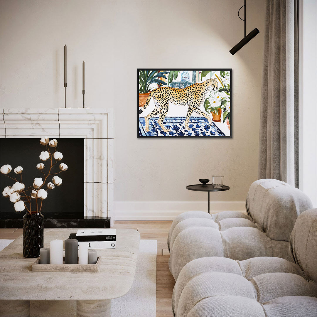 Luipaard in interieur Kunstwerk