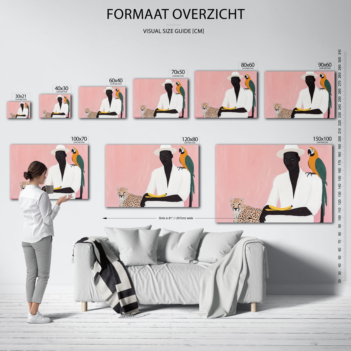 Man met hoed en dieren Poster
