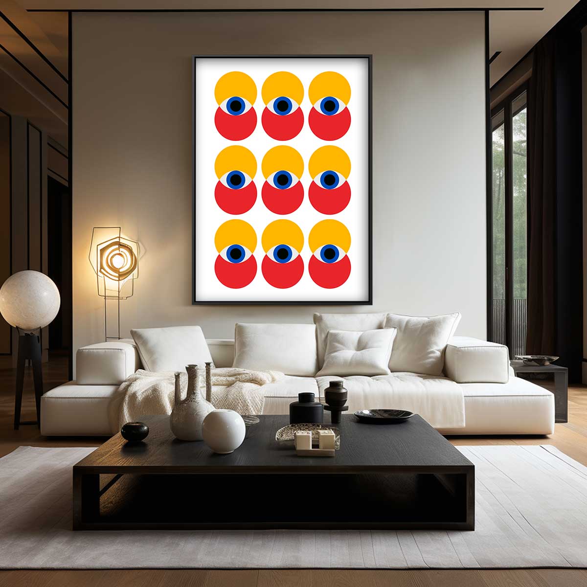 Kleurrijke Oogillusie Kunstwerk-canvas-dibond-plexiglas-wanddecoratie-WallArtistic