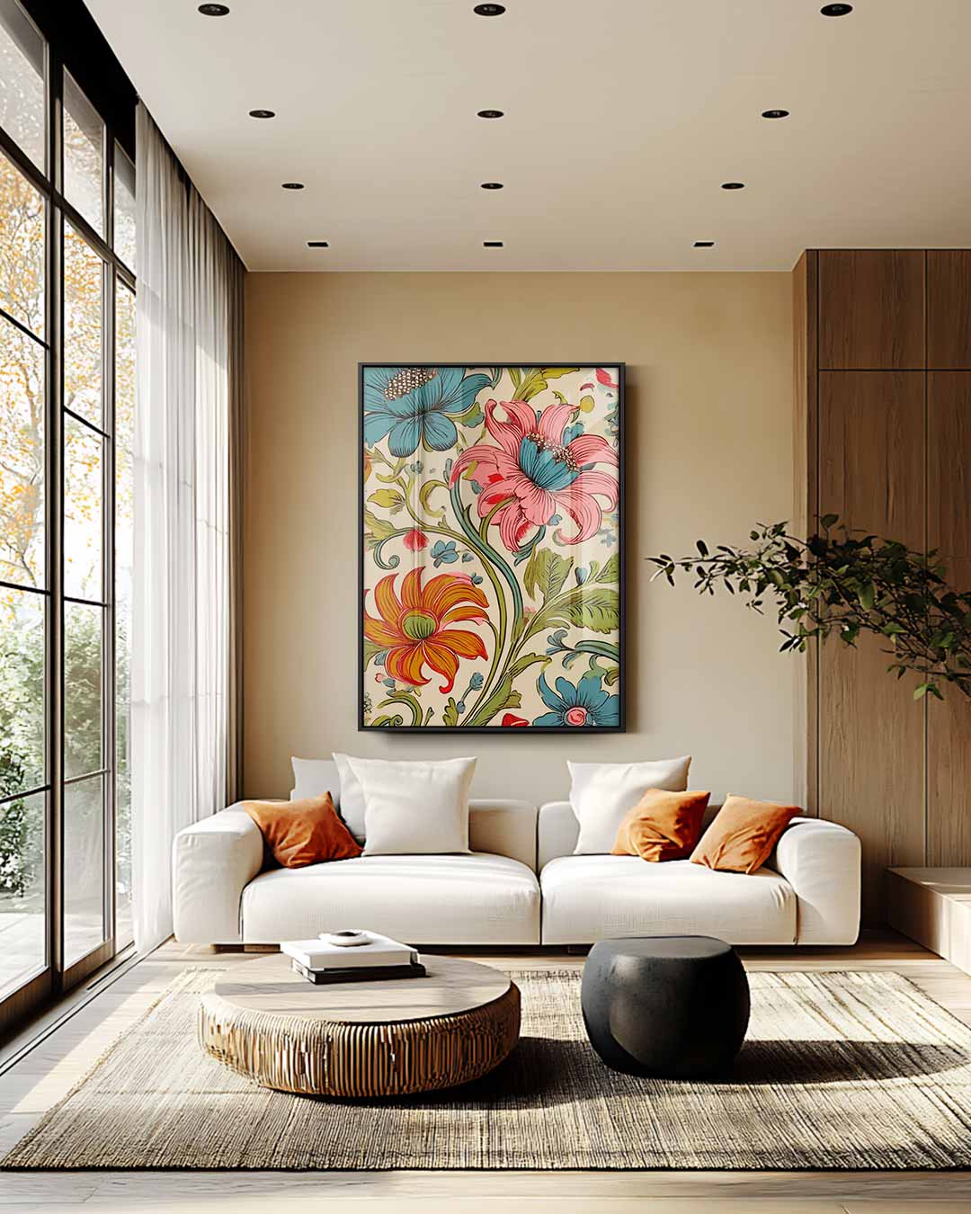 Bloemenpracht in Kleurrijke Bloeisels Kunstwerk-canvas-dibond-plexiglas-wanddecoratie-WallArtistic