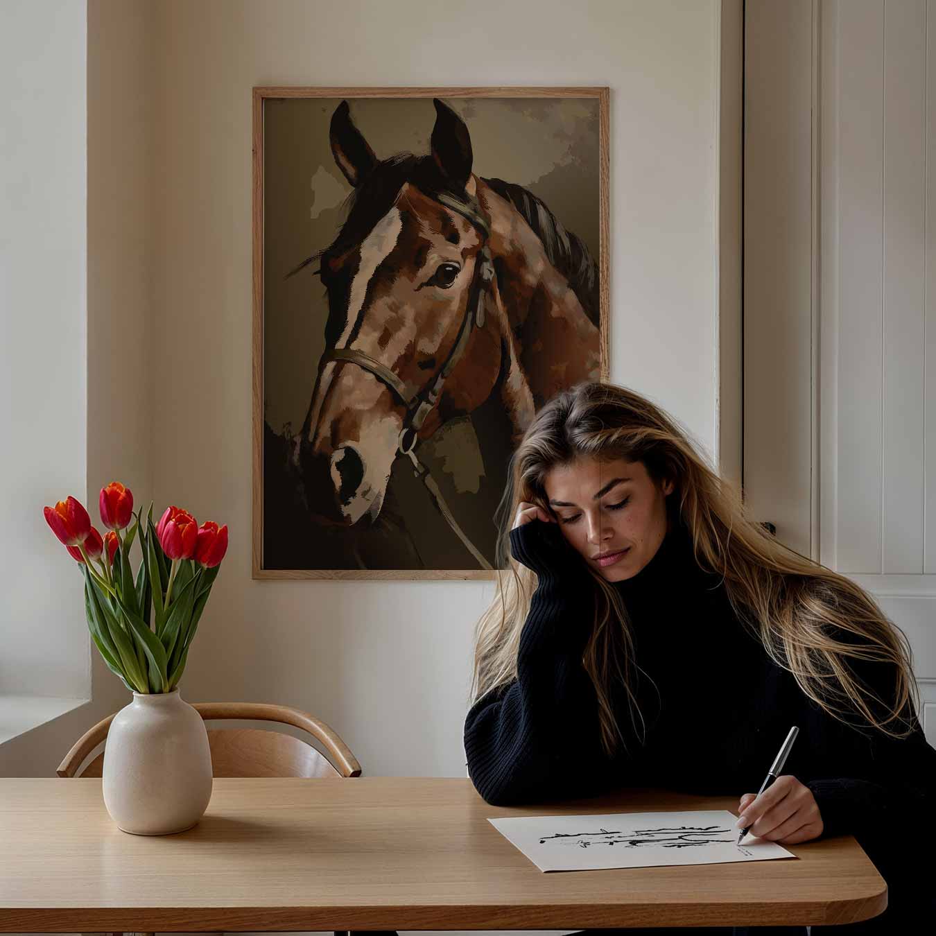 Elegante Paardenkracht Poster-WallArtistic