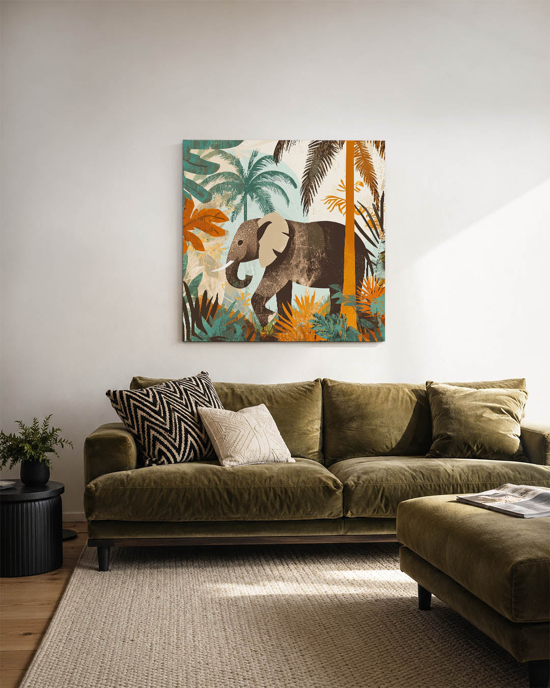 Dierlijke jungle scène Kunstwerk
