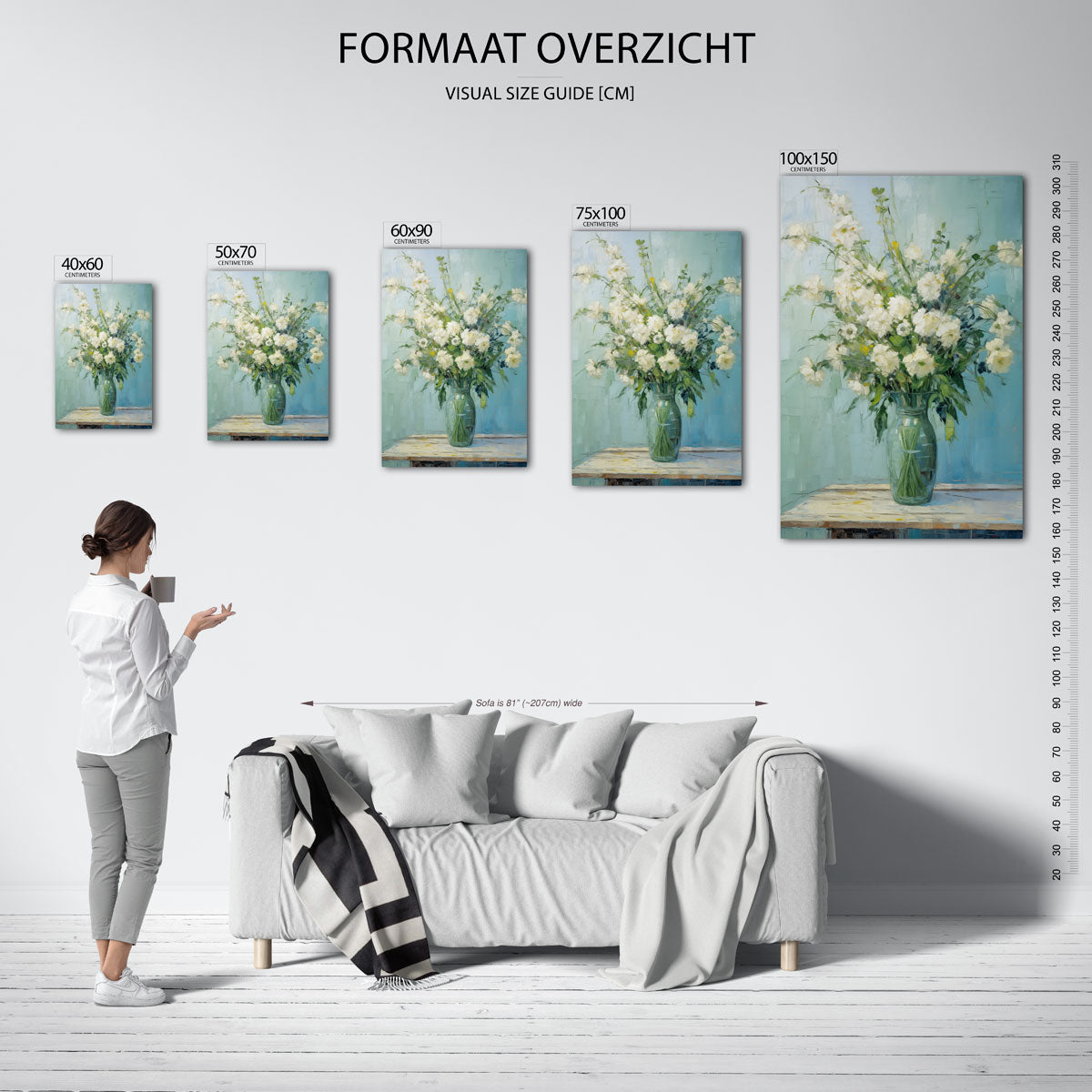 Bloemen in vaas Kunstwerk