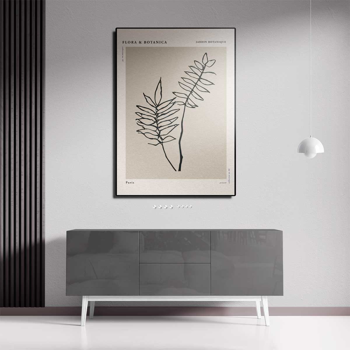 Botanische Stijl Tekening Kunstwerk-canvas-dibond-plexiglas-wanddecoratie-WallArtistic