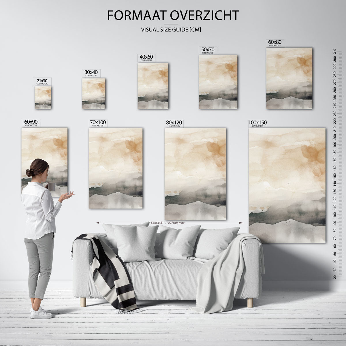 Abstracte landschapsweergave Poster