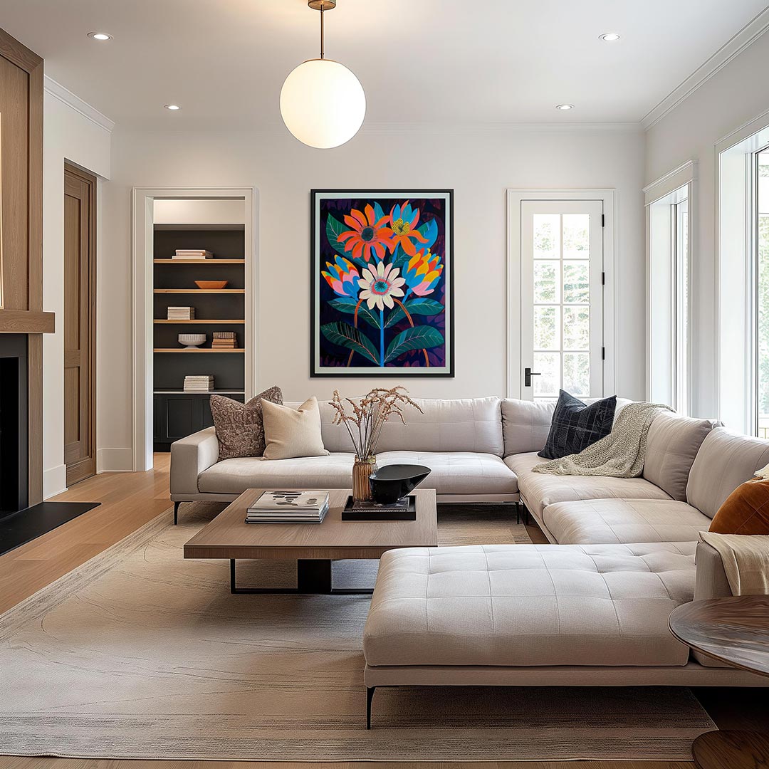 Vrolijke bloemen Kunstwerk