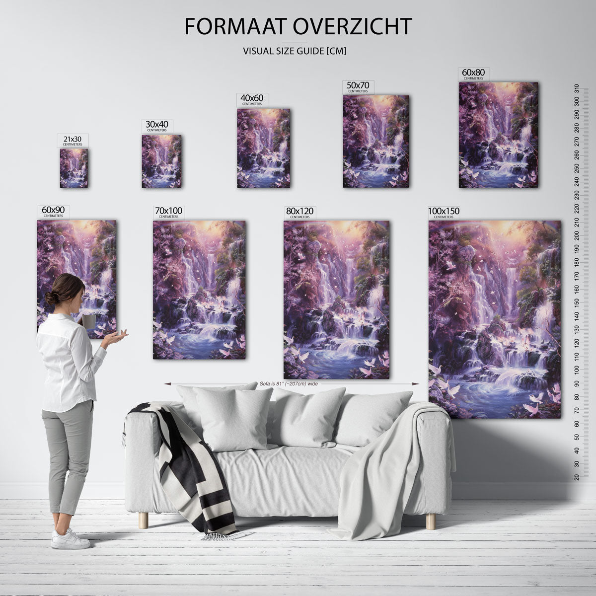 Waterval en vogels Poster