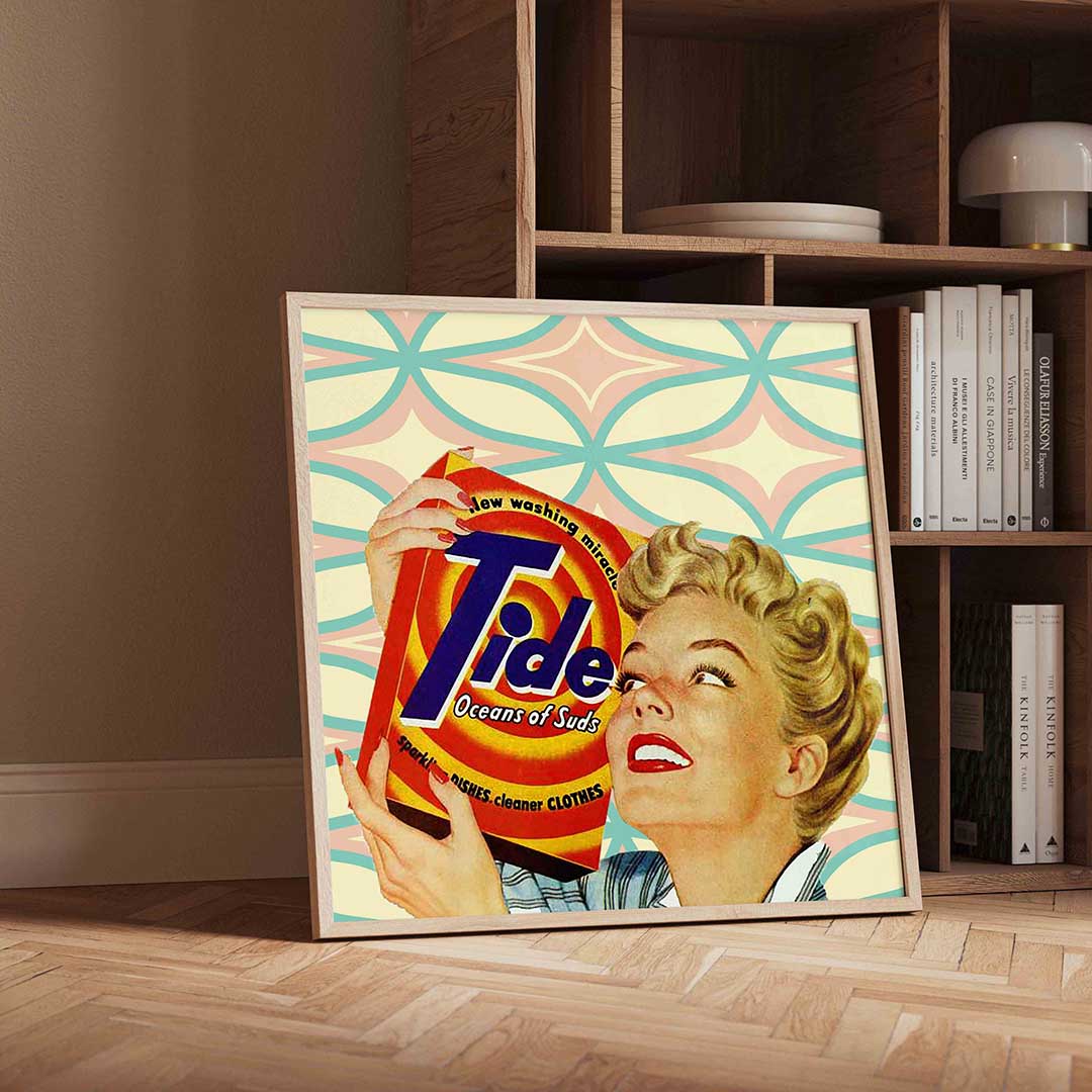 Vrouw met wasmiddel Poster