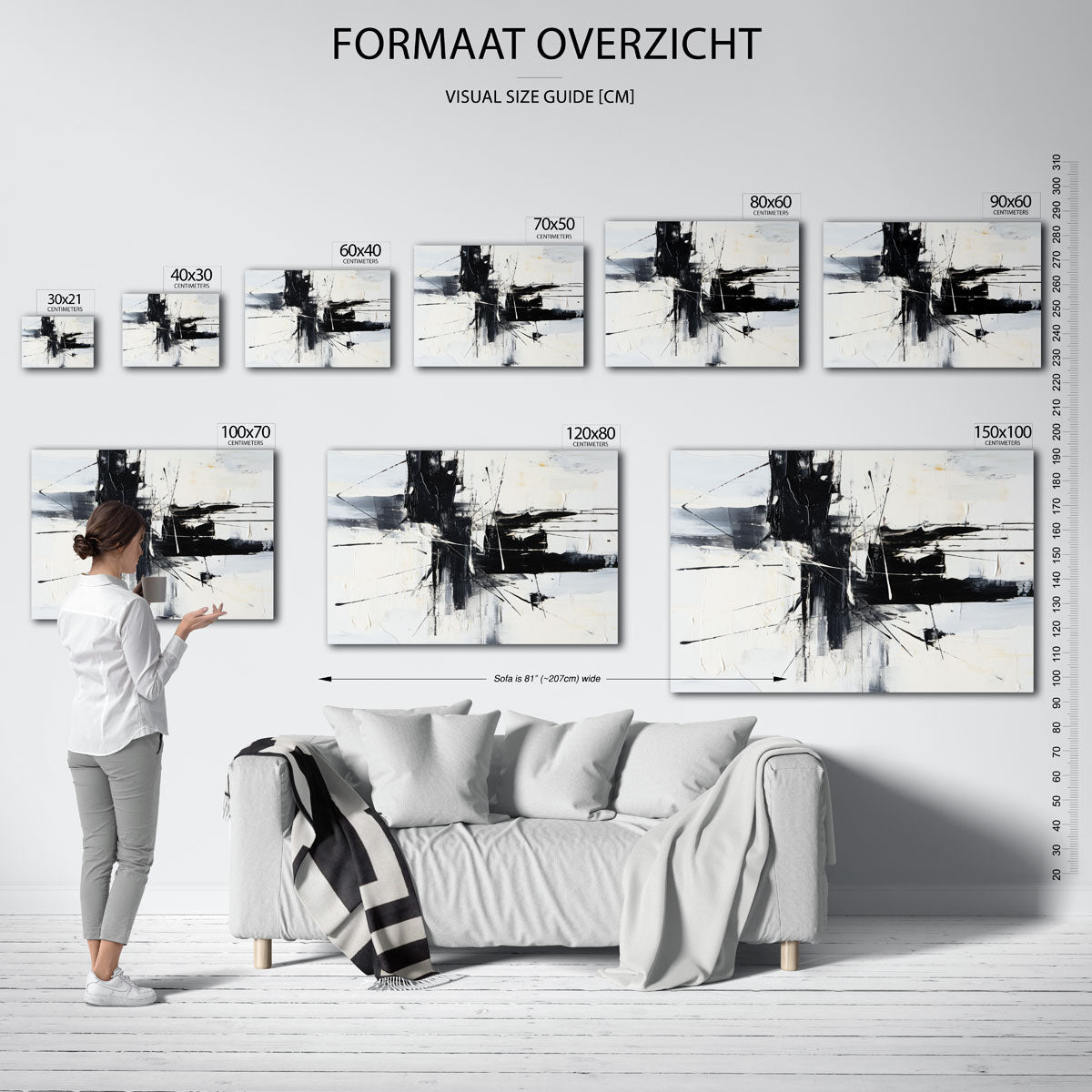 Abstracte zwart wit compositie Poster