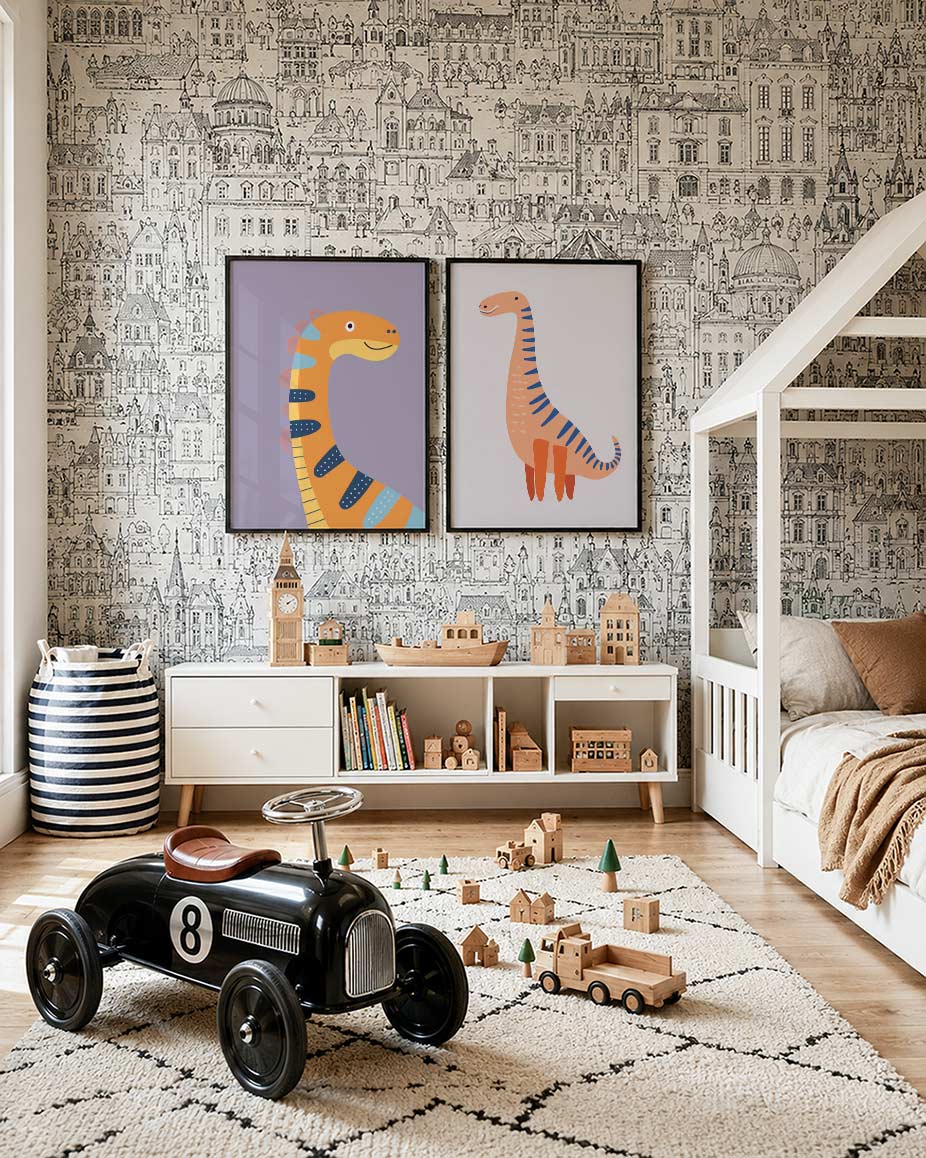 Vrolijke dino Posterset