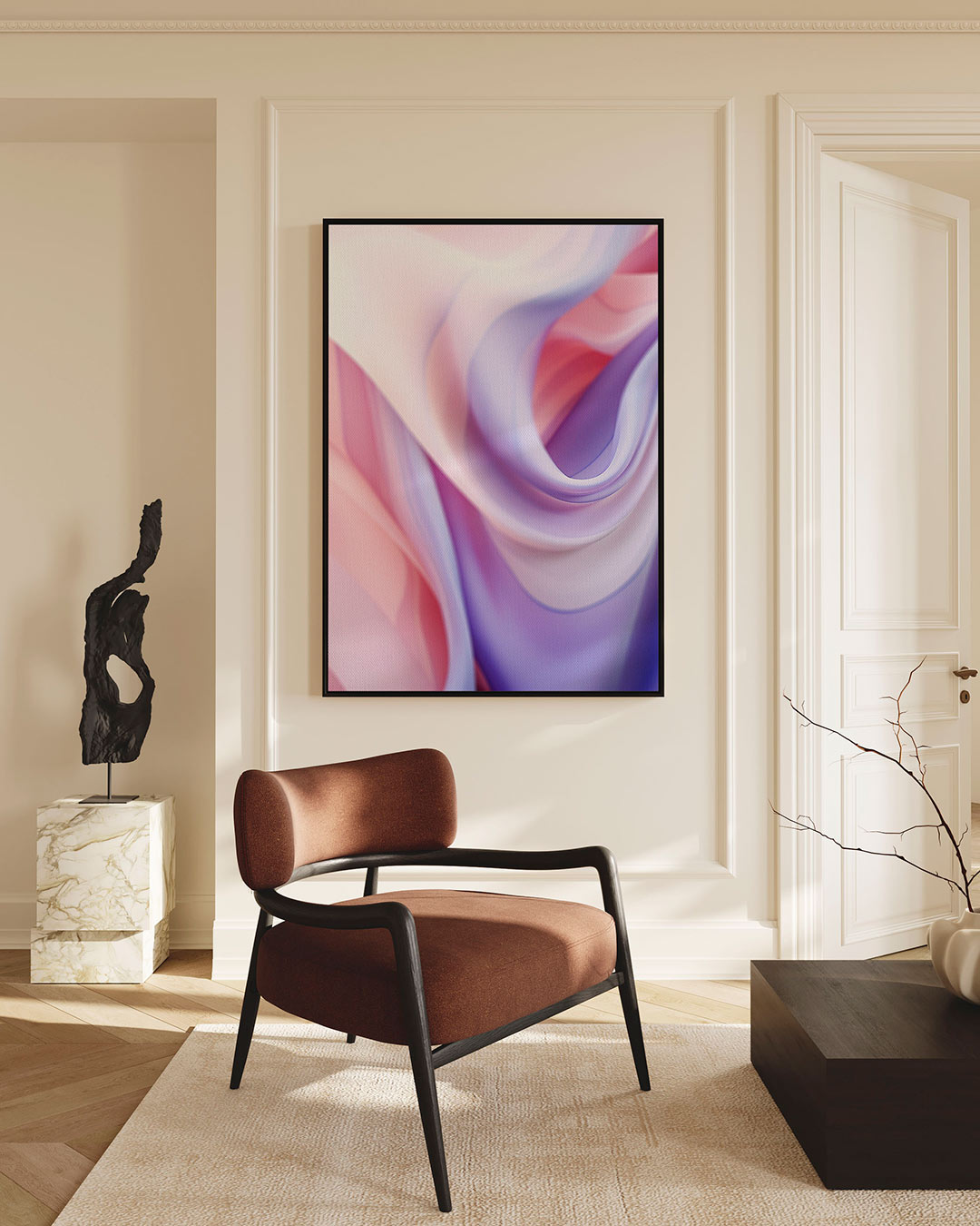 Vloeiende kleurencompositie Kunstwerk