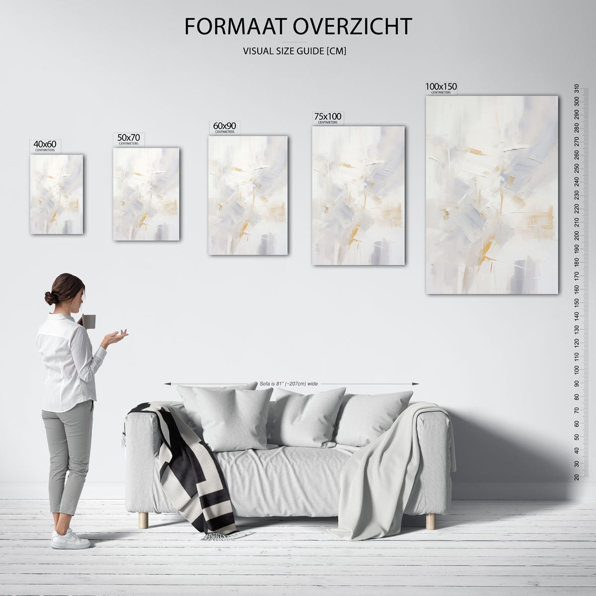 Lichte vegen compositie Kunstwerk