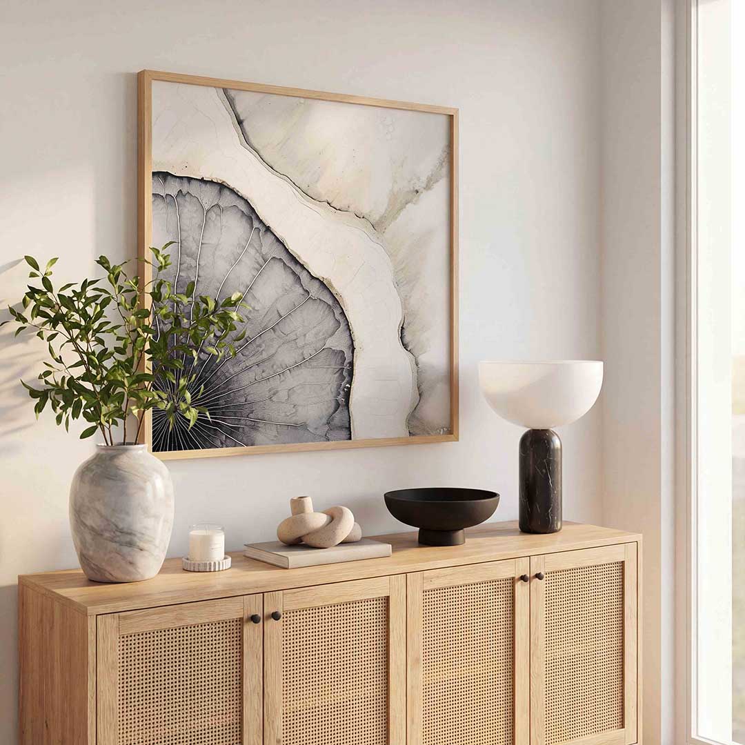 Abstracte zwart wit lijnen Poster