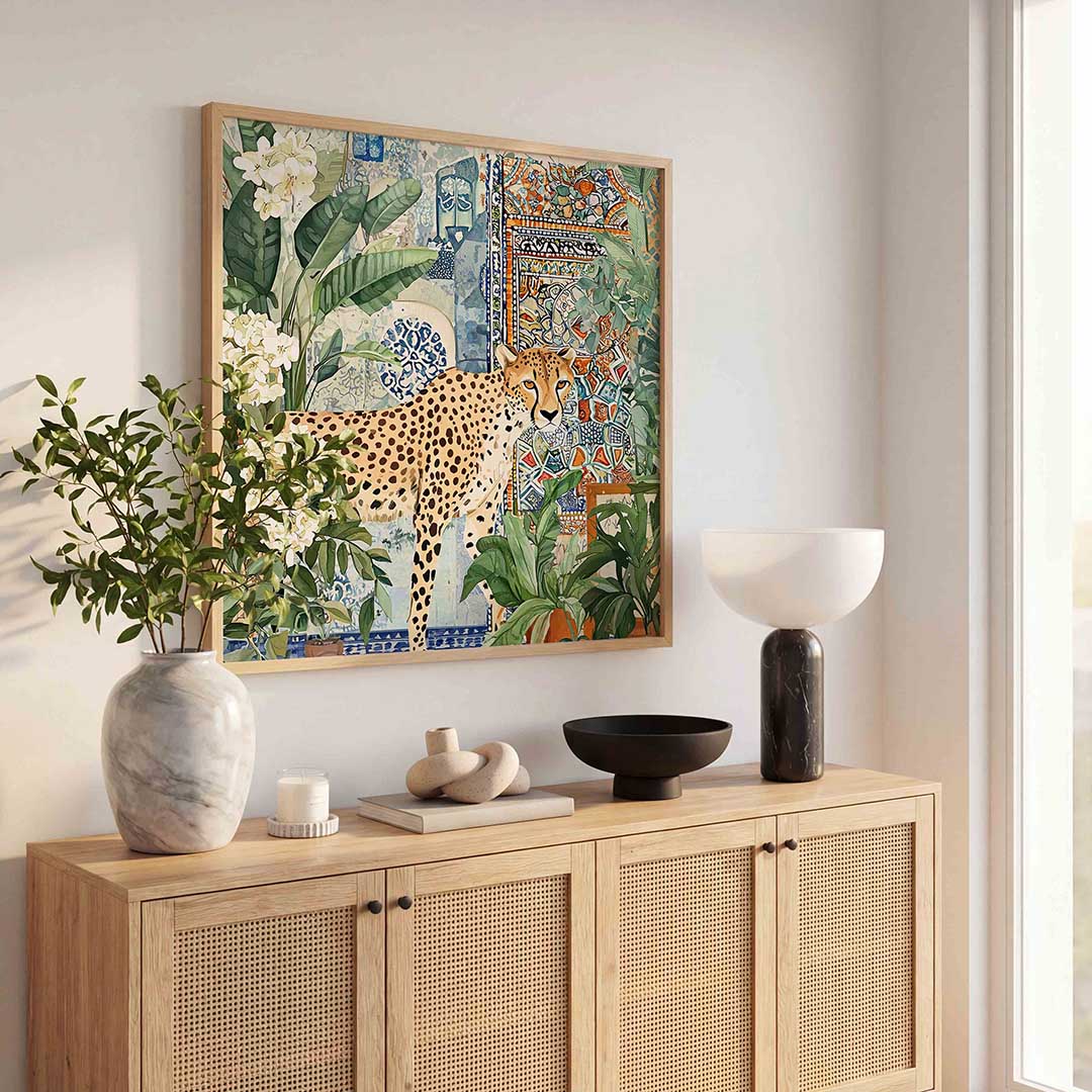 Luipaard en planten Poster