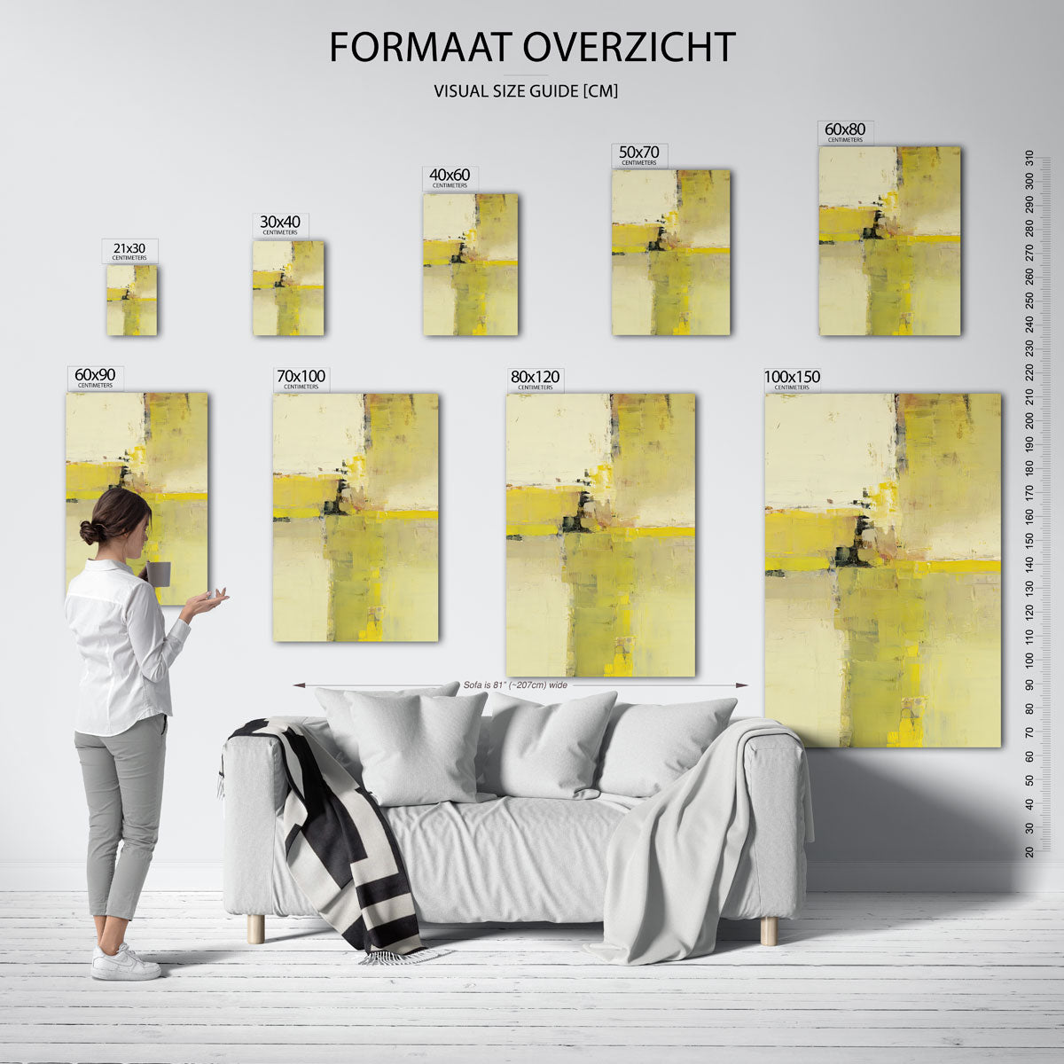 Geometrische gele vlakken Poster