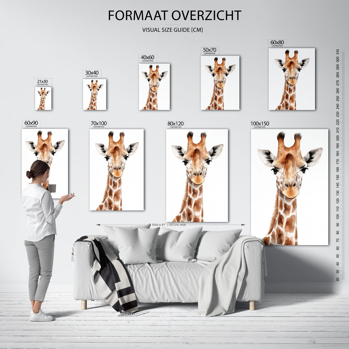 Giraffe portret Poster