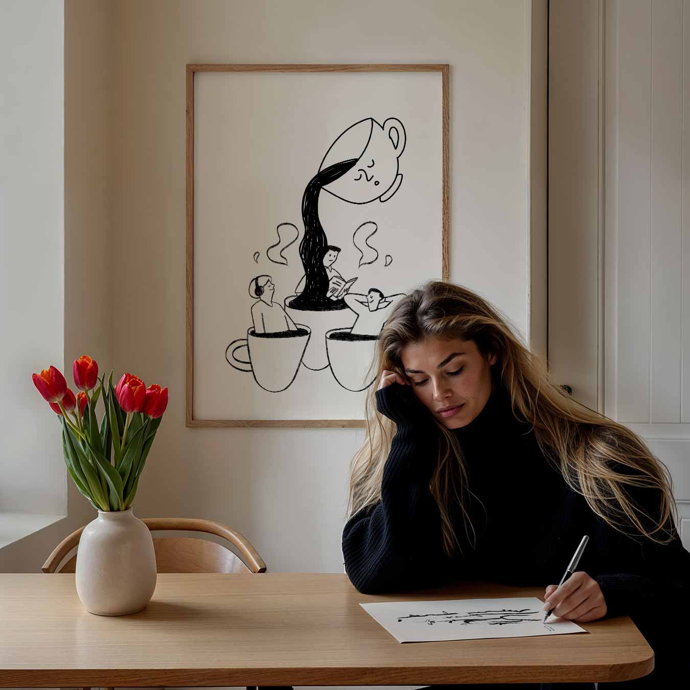 Koffie Ochtend Genot Poster-WallArtistic