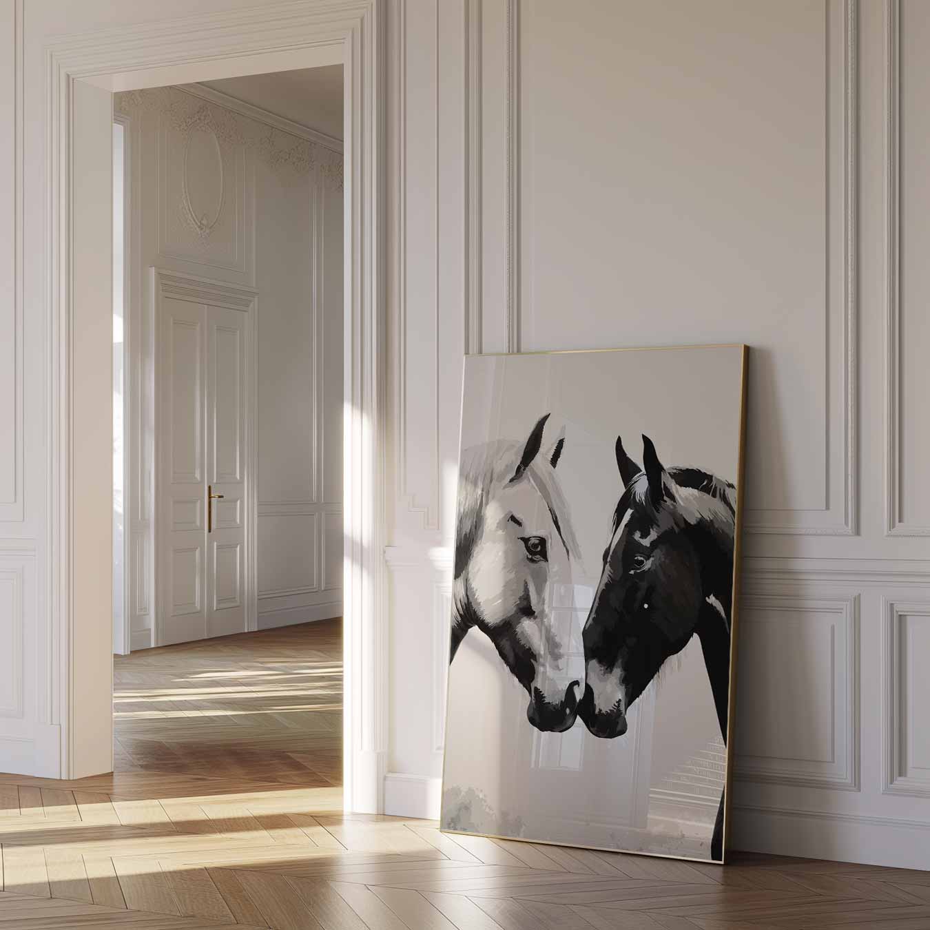 Twee Paarden Vriendschap Poster-WallArtistic