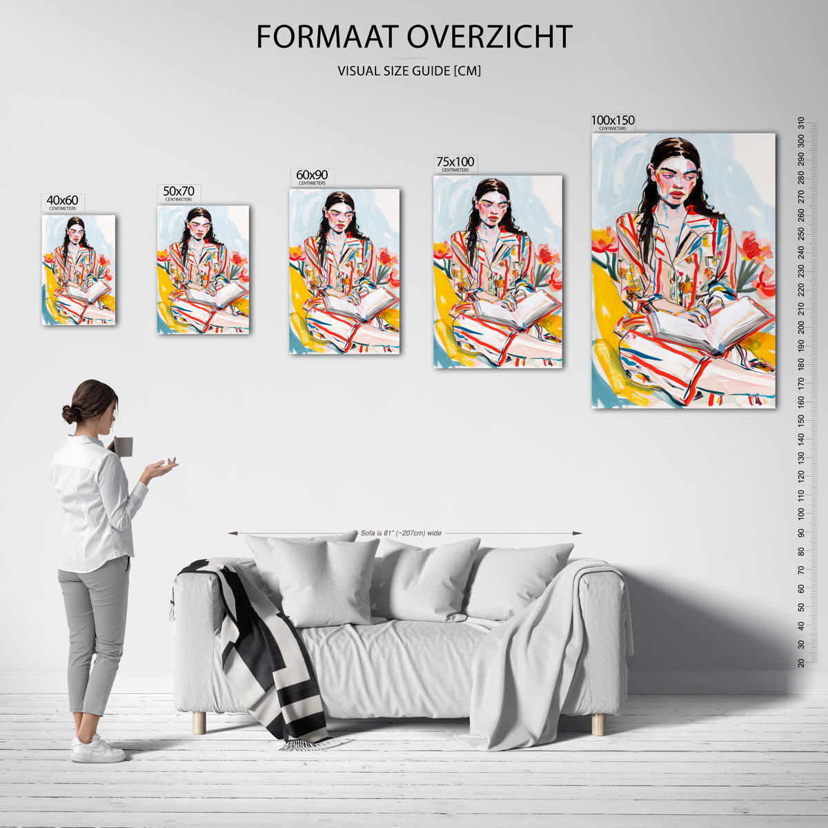 Kleurrijke vrouwelijke compositie Kunstwerk
