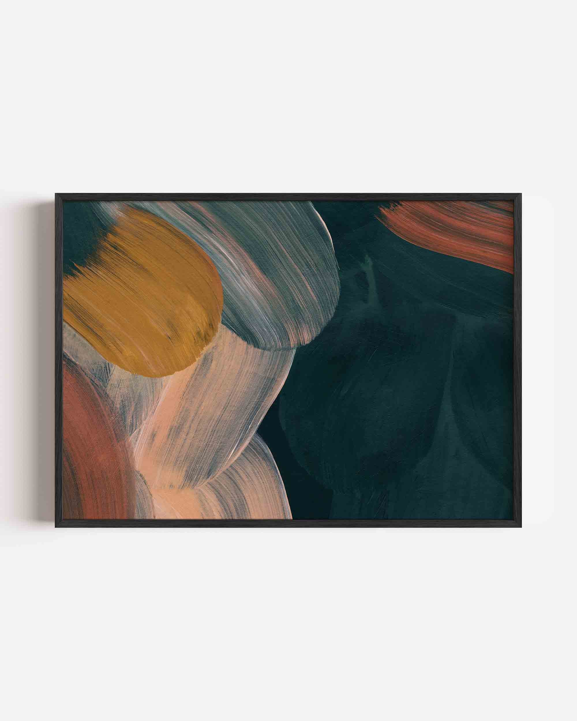 Abstracte penseelstreken Poster