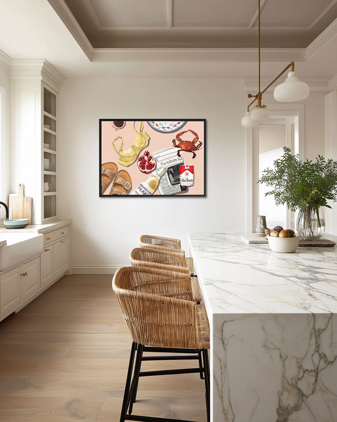 Dagelijkse objecten collage Kunstwerk