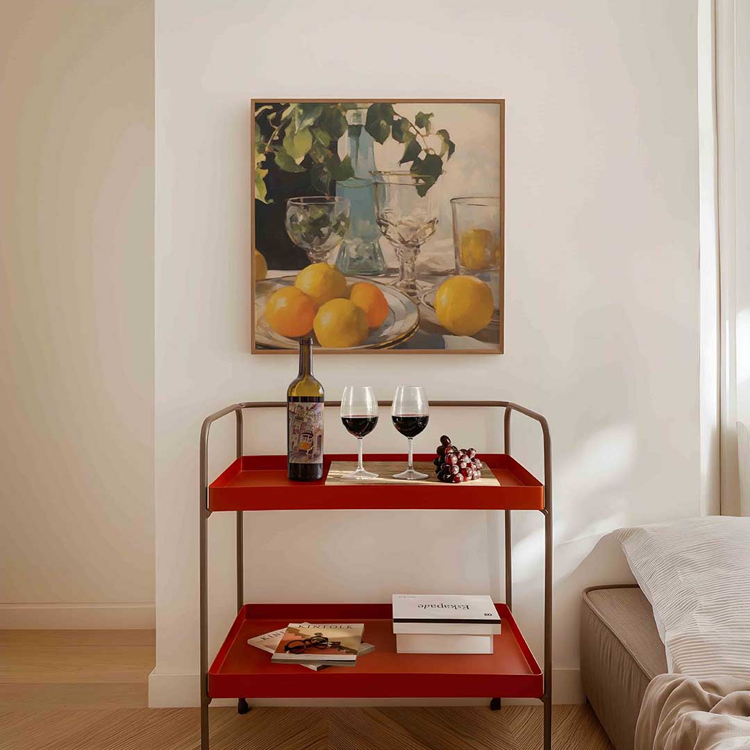 Citrus en glazen Poster