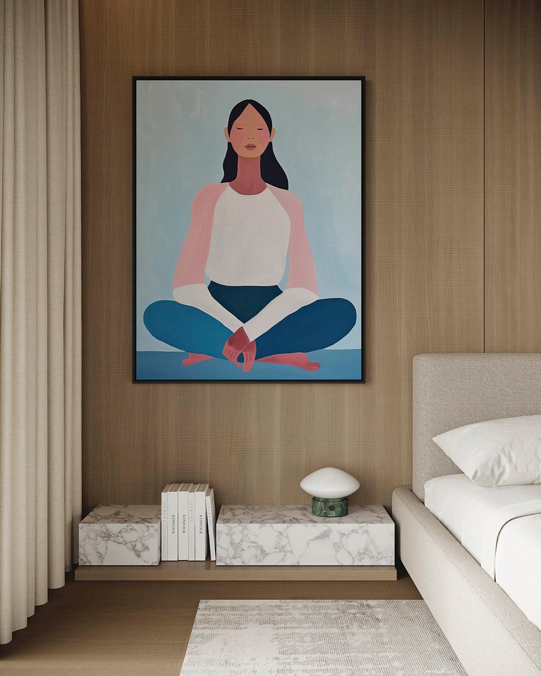 Meditatieve vrouw Kunstwerk