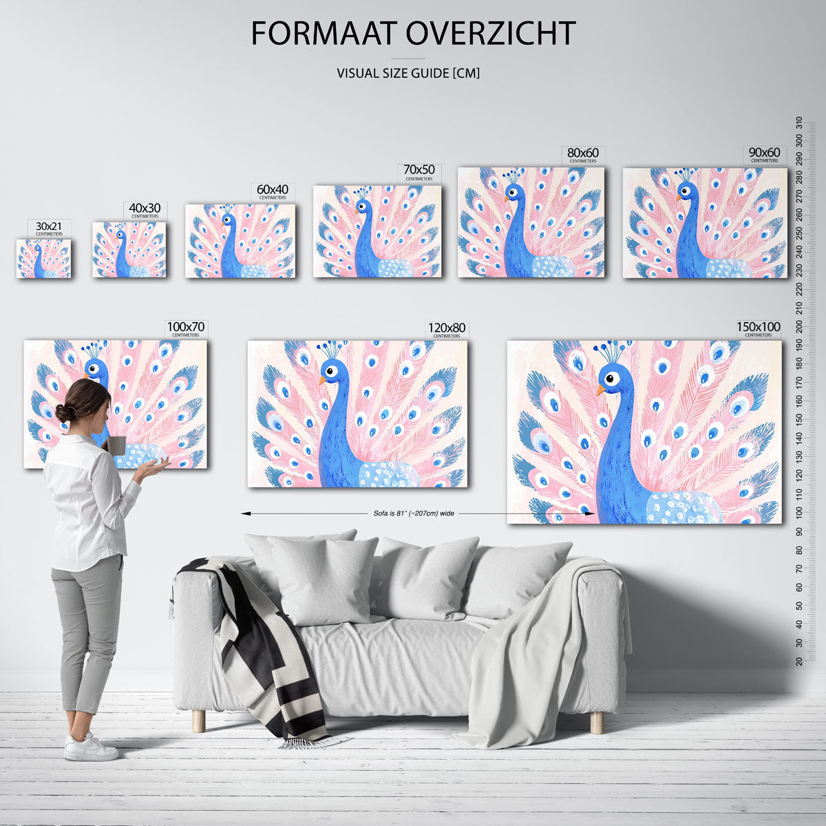 Pauw met kleurrijke veren Poster