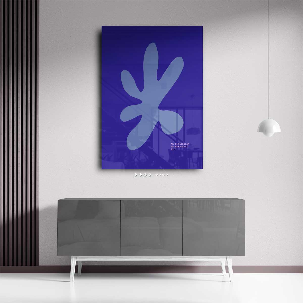 Botanisch Blauw Kunstwerk-canvas-dibond-plexiglas-wanddecoratie-WallArtistic