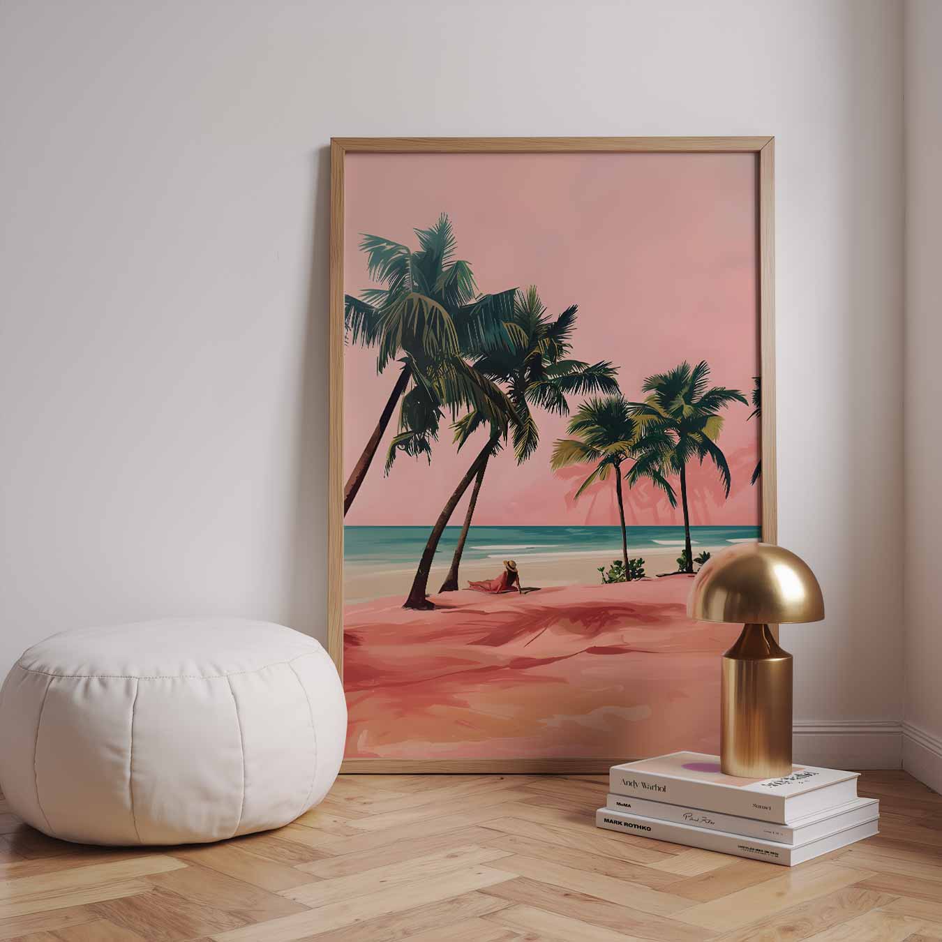 Dromerige Roze Strandposter-WallArtistic