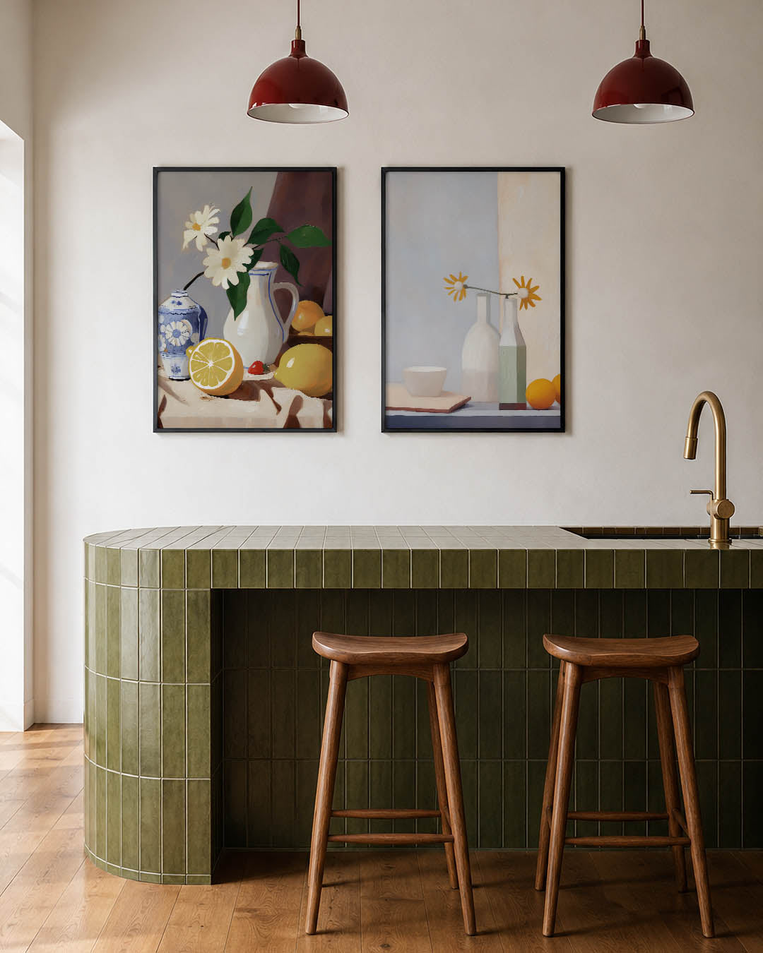 Vruchten en bloemen Posterset