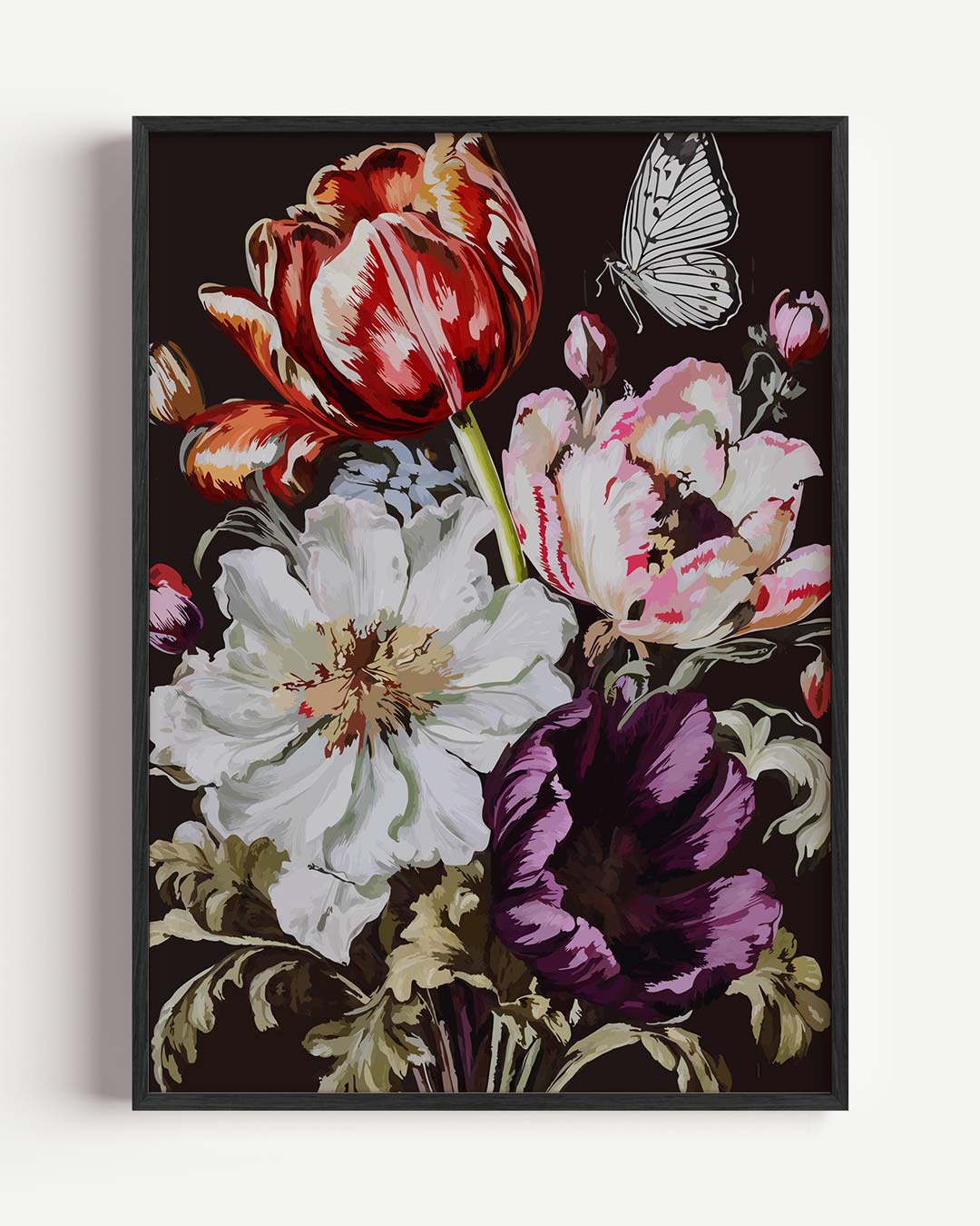 Bloemenpracht in Retro Stijl Poster-WallArtistic