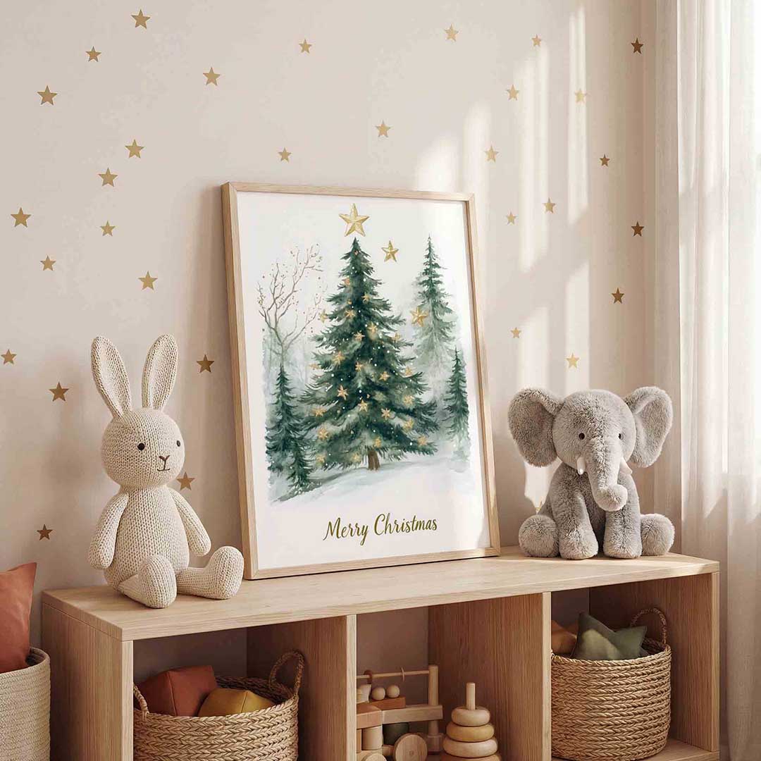 Kerstboom met sterren Poster