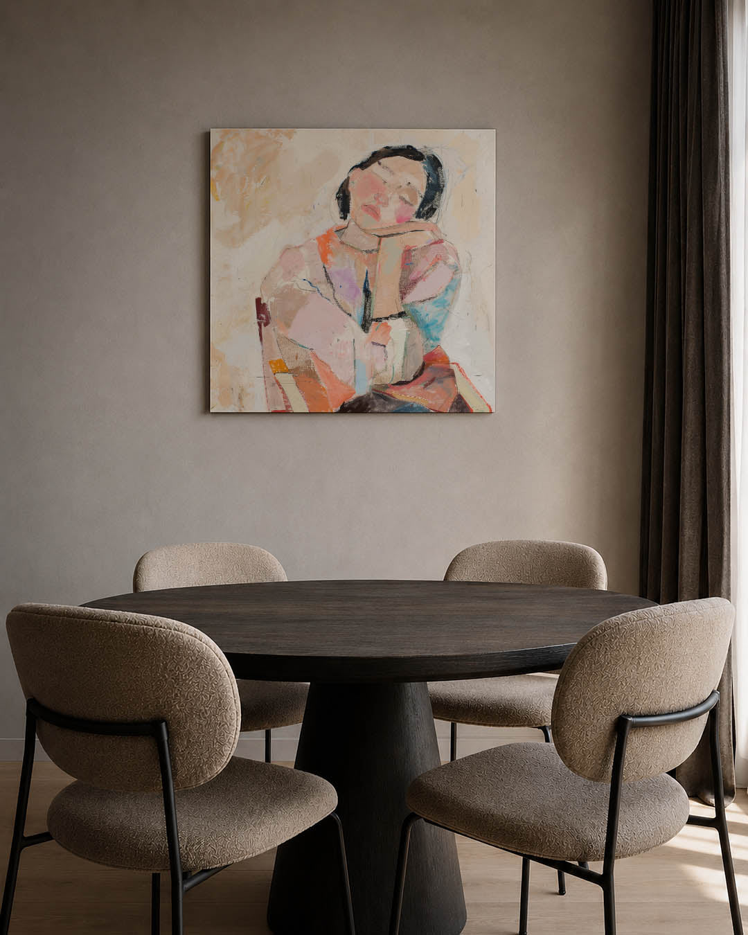 Dromerige portretstudie Kunstwerk