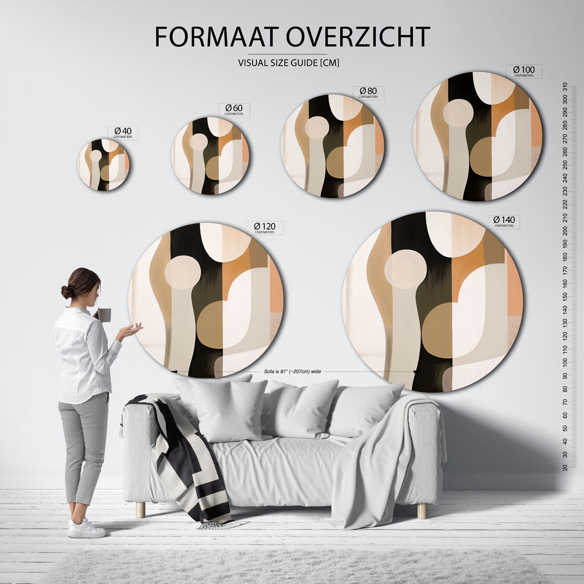 Abstracte vormen Muurcirkel