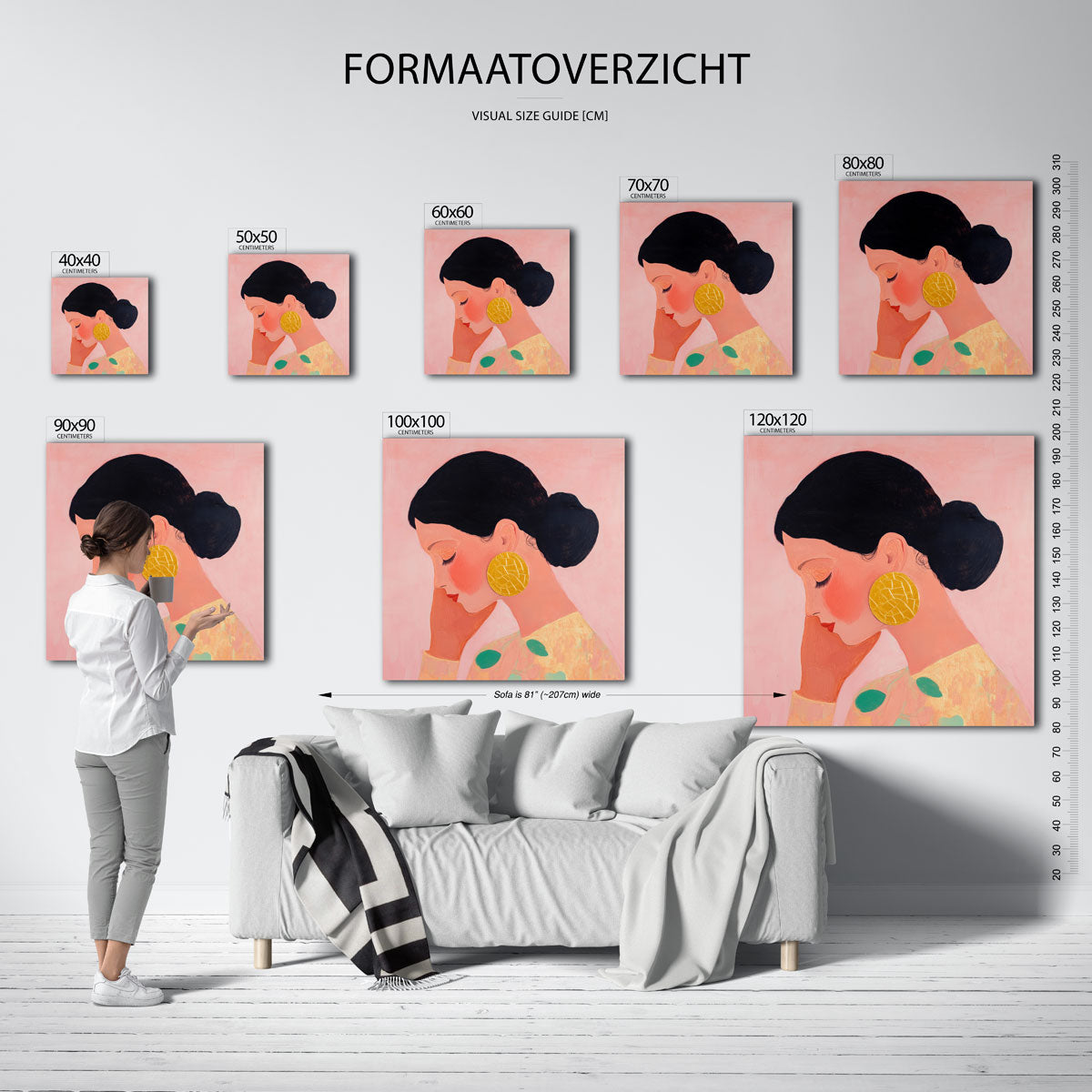 Vrouw met gouden oorbel Poster