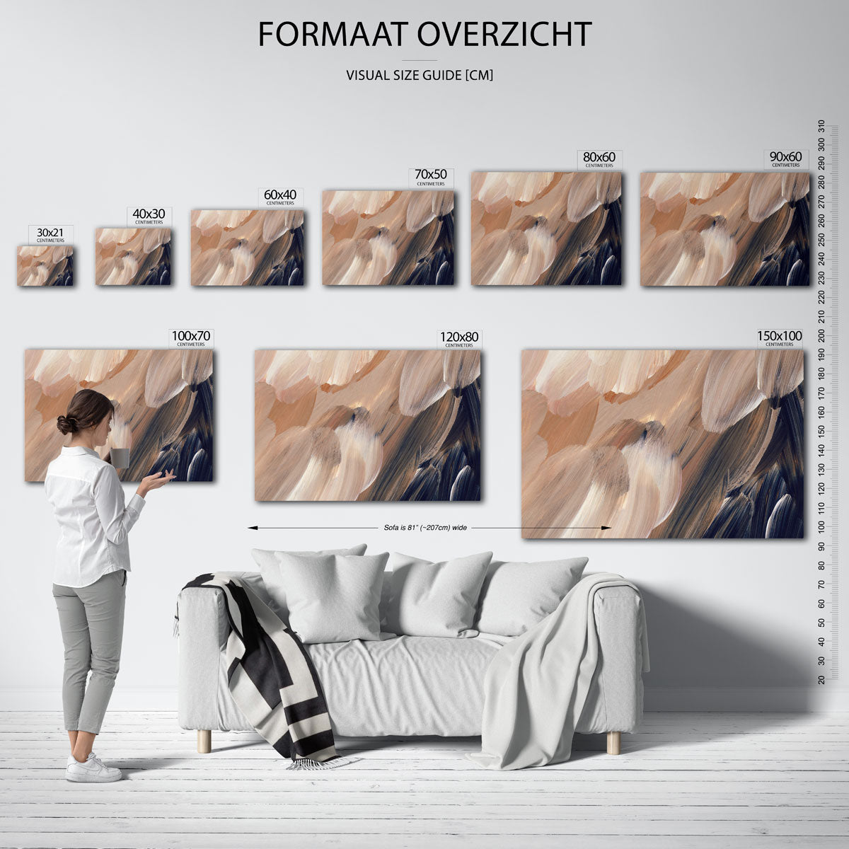 Abstracte penseelstreken Poster