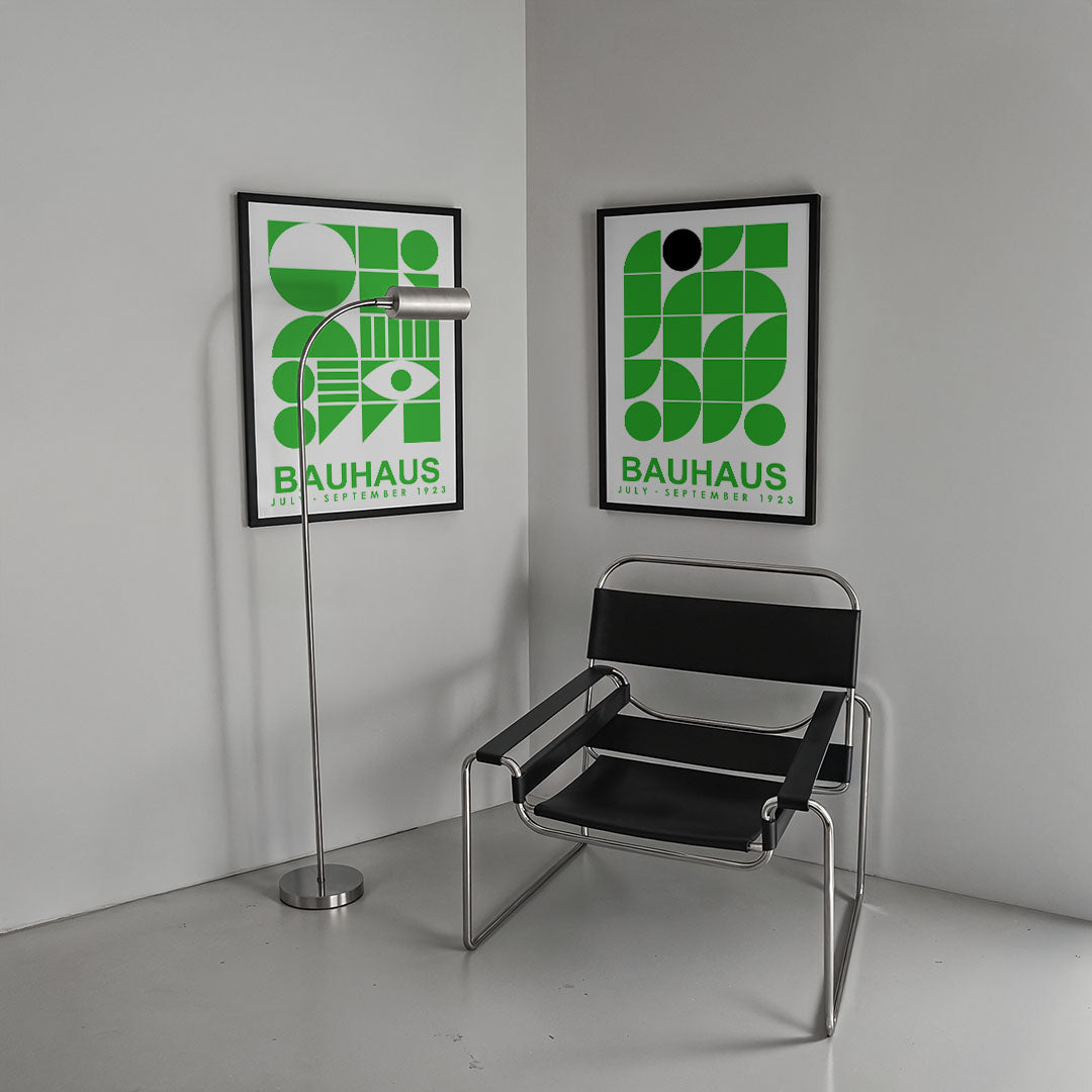 Groene vormencompositie Posterset