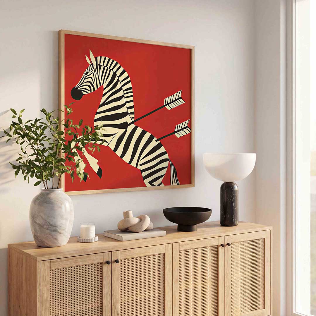 Zebra met pijlen Poster
