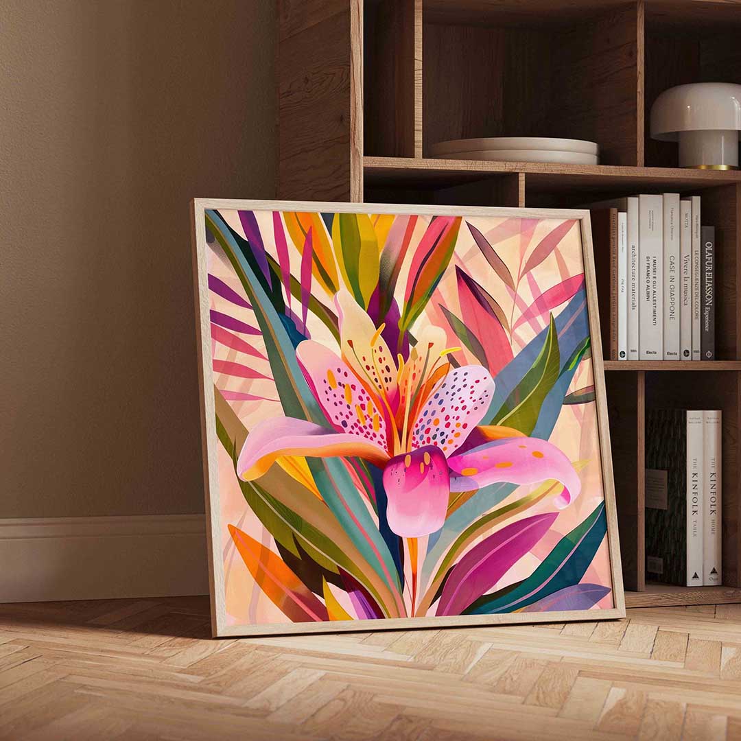 Bloem en bladeren Poster