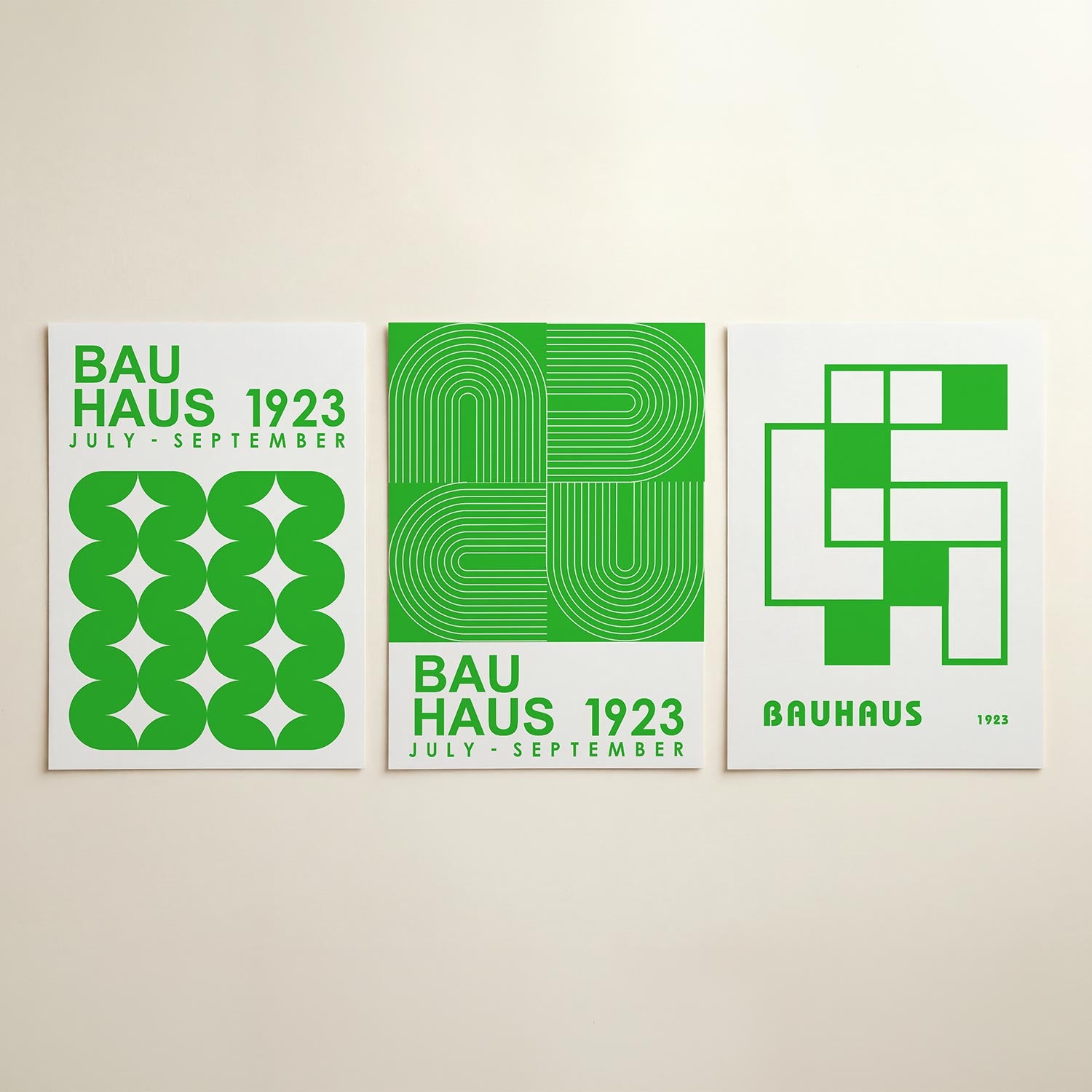 Groene vormenritme Posterset
